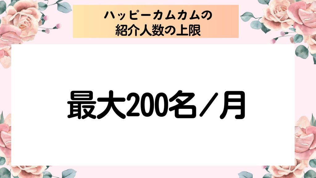 ハッピーカムカム　紹介人数